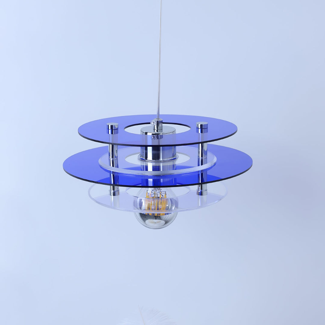 Mid-Century Pendant Light with Orbital Disk Array