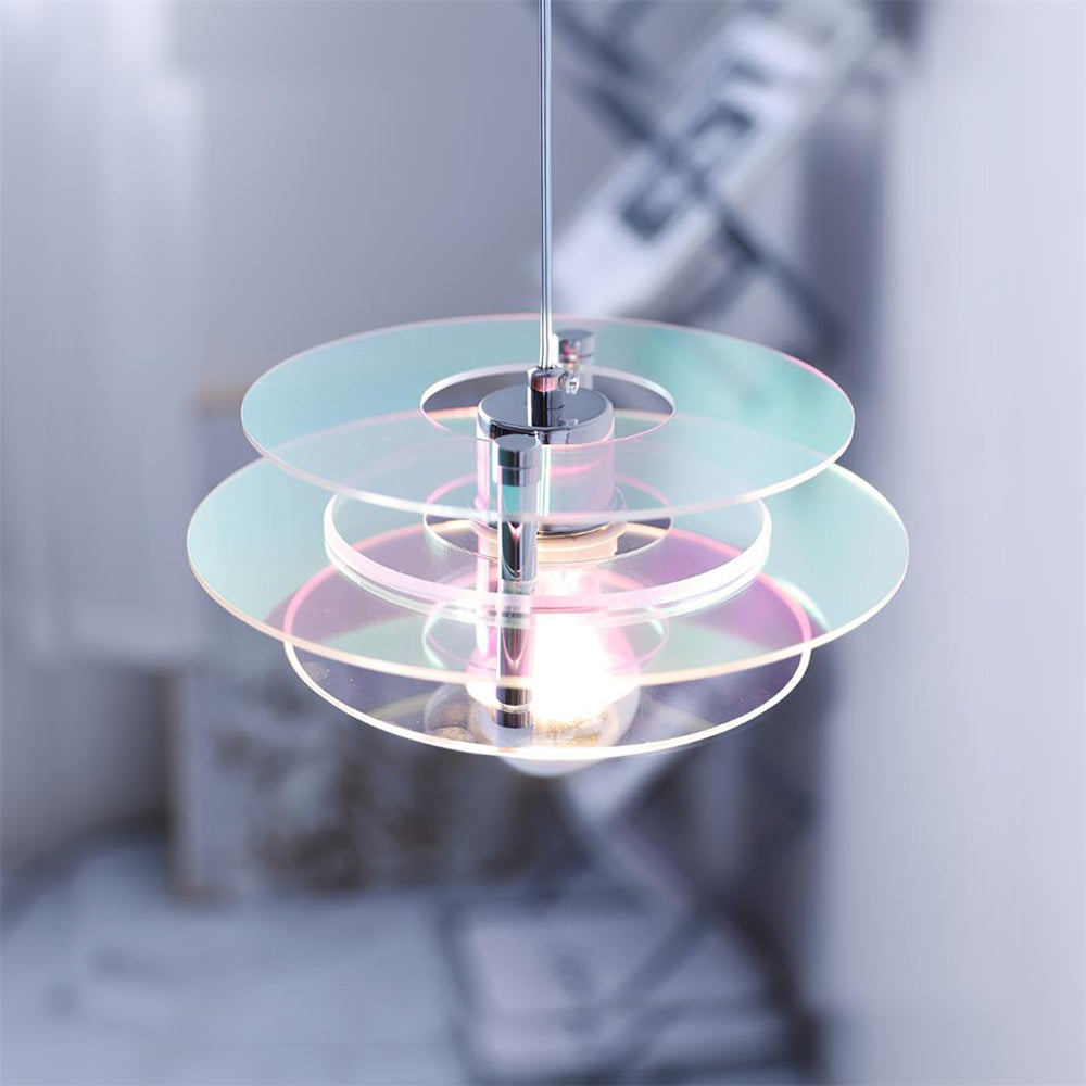 Mid-Century Pendant Light with Orbital Disk Array