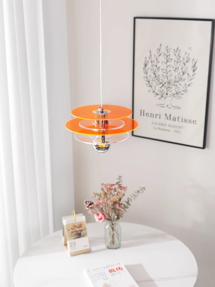 Mid-Century Pendant Light with Orbital Disk Array