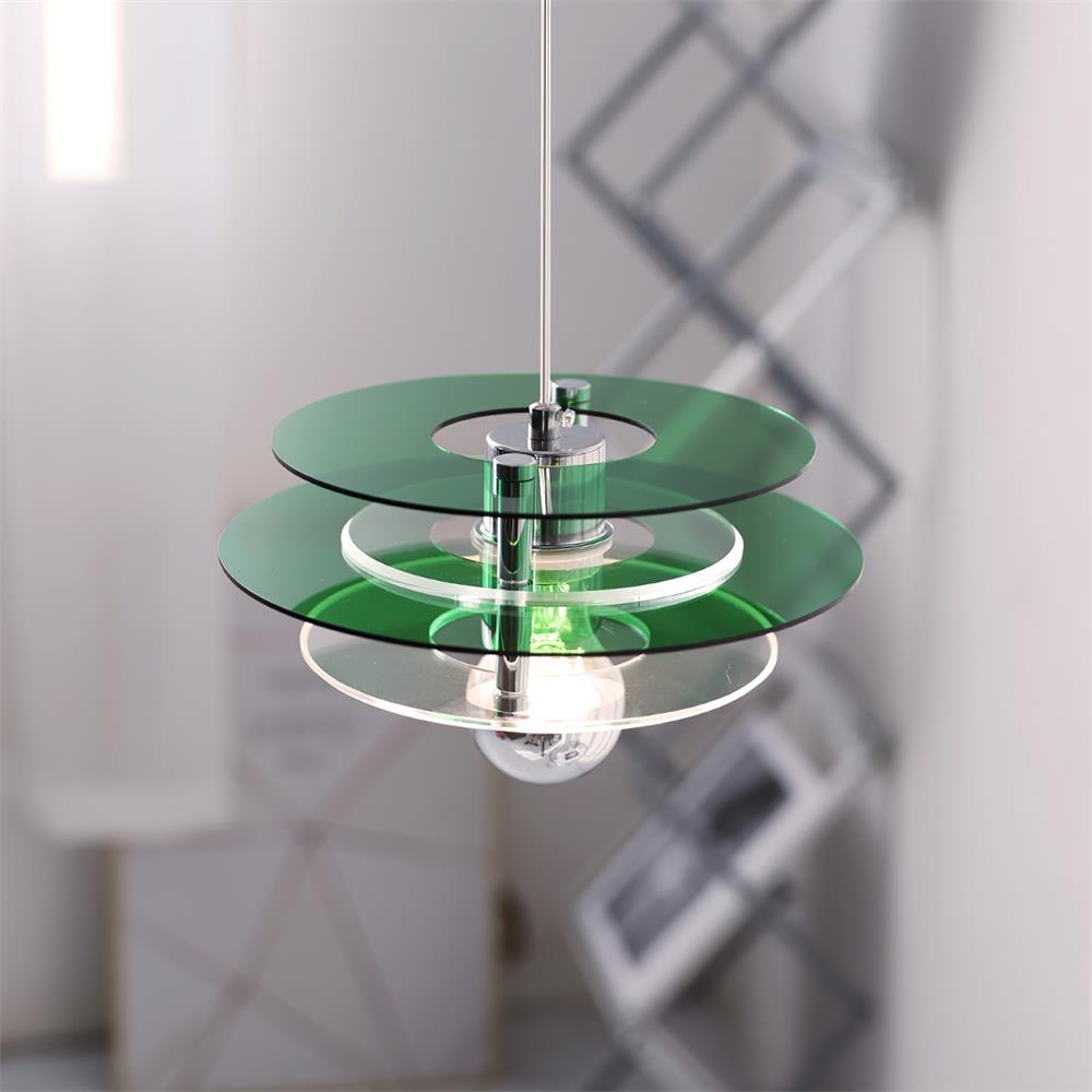 Mid-Century Pendant Light with Orbital Disk Array