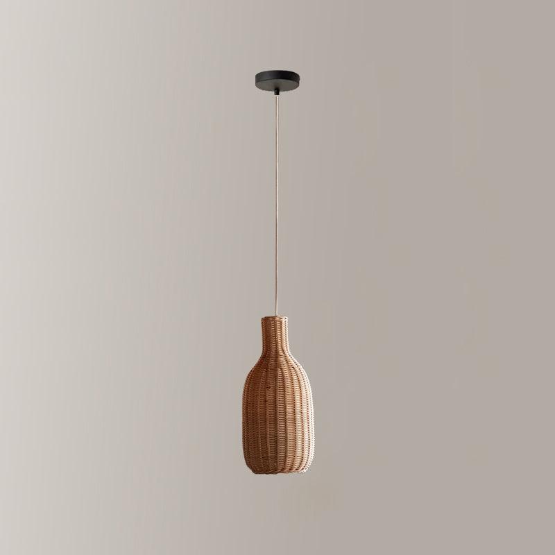 Boho Pendant Light with Interwoven Dome Design