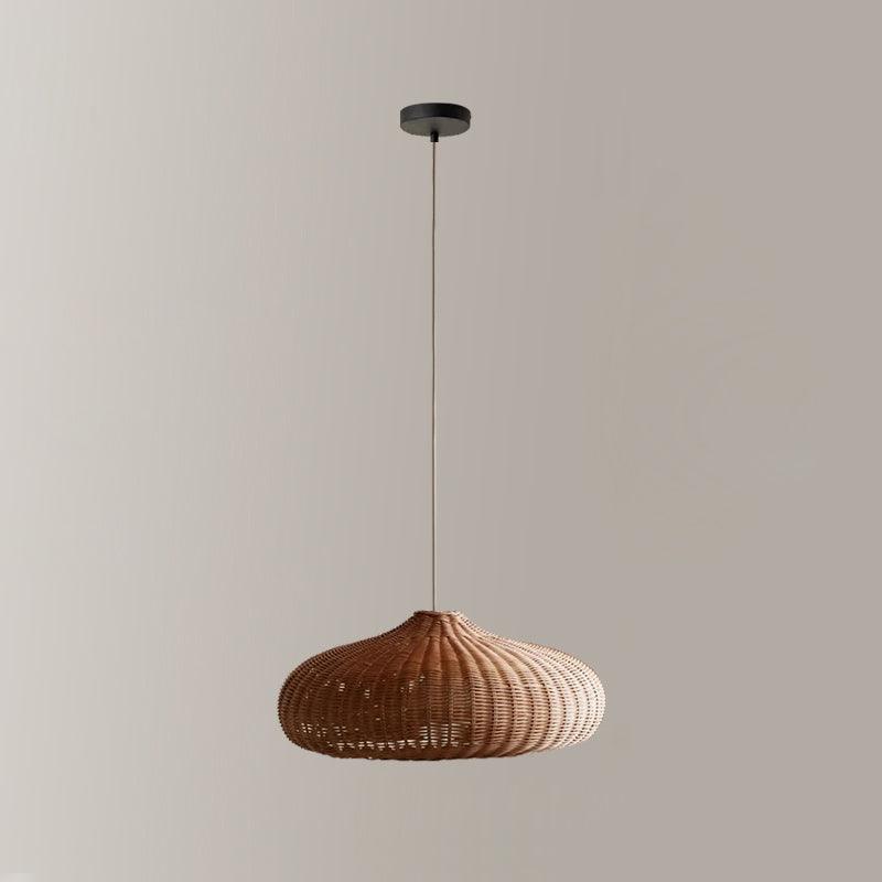 Boho Pendant Light with Interwoven Dome Design