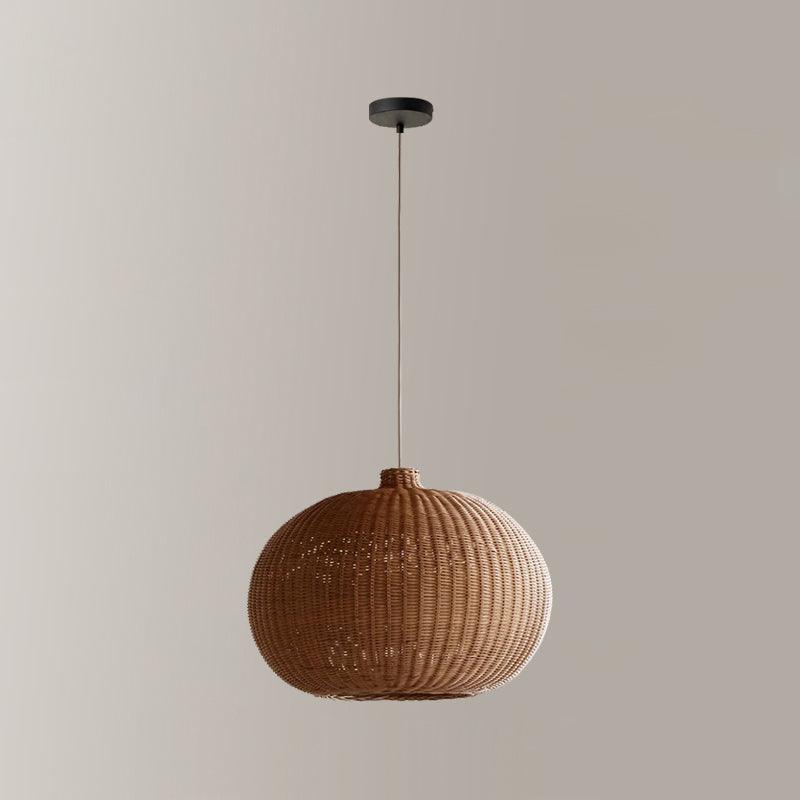 Boho Pendant Light with Interwoven Dome Design