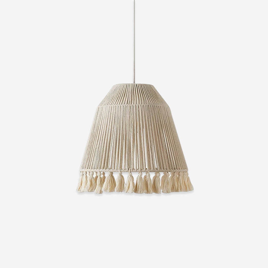 Boho Cone Pendant with Fringed Vertical Threads
