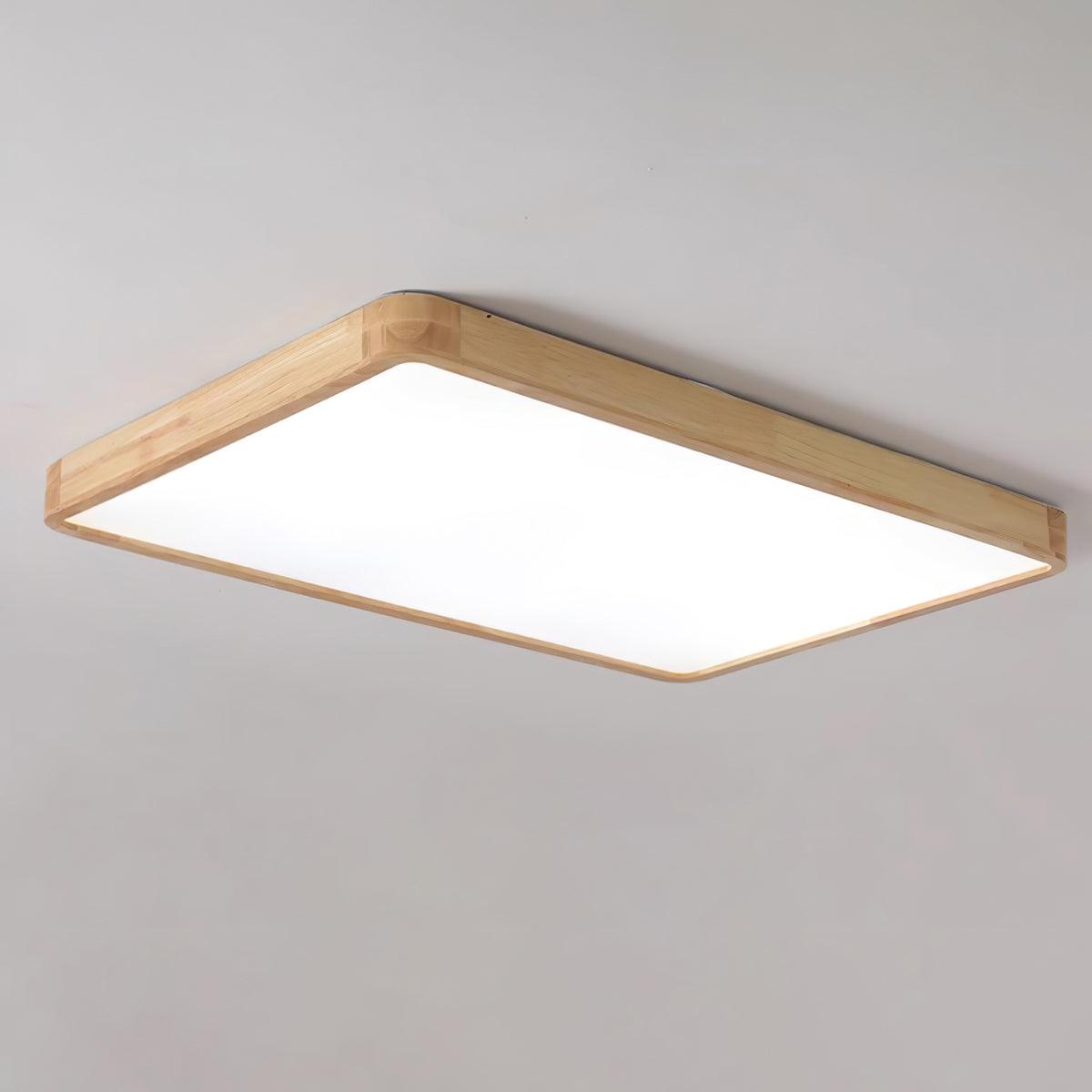 Natural Wood Ceiling Lamp – Stylish Geometric Shapes