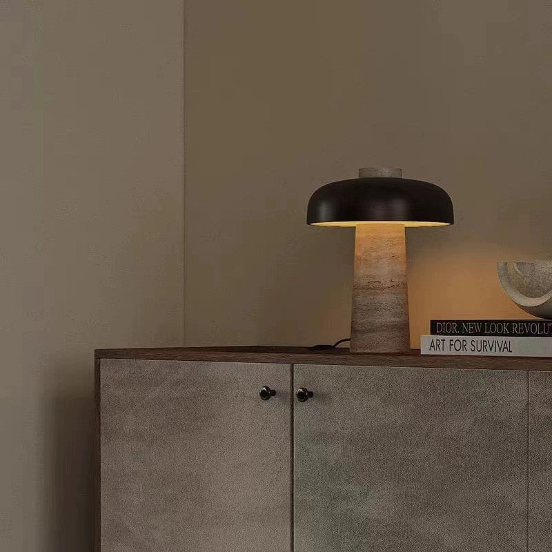 Mid-Century Modern Table Lamp with Mushroom Shade
