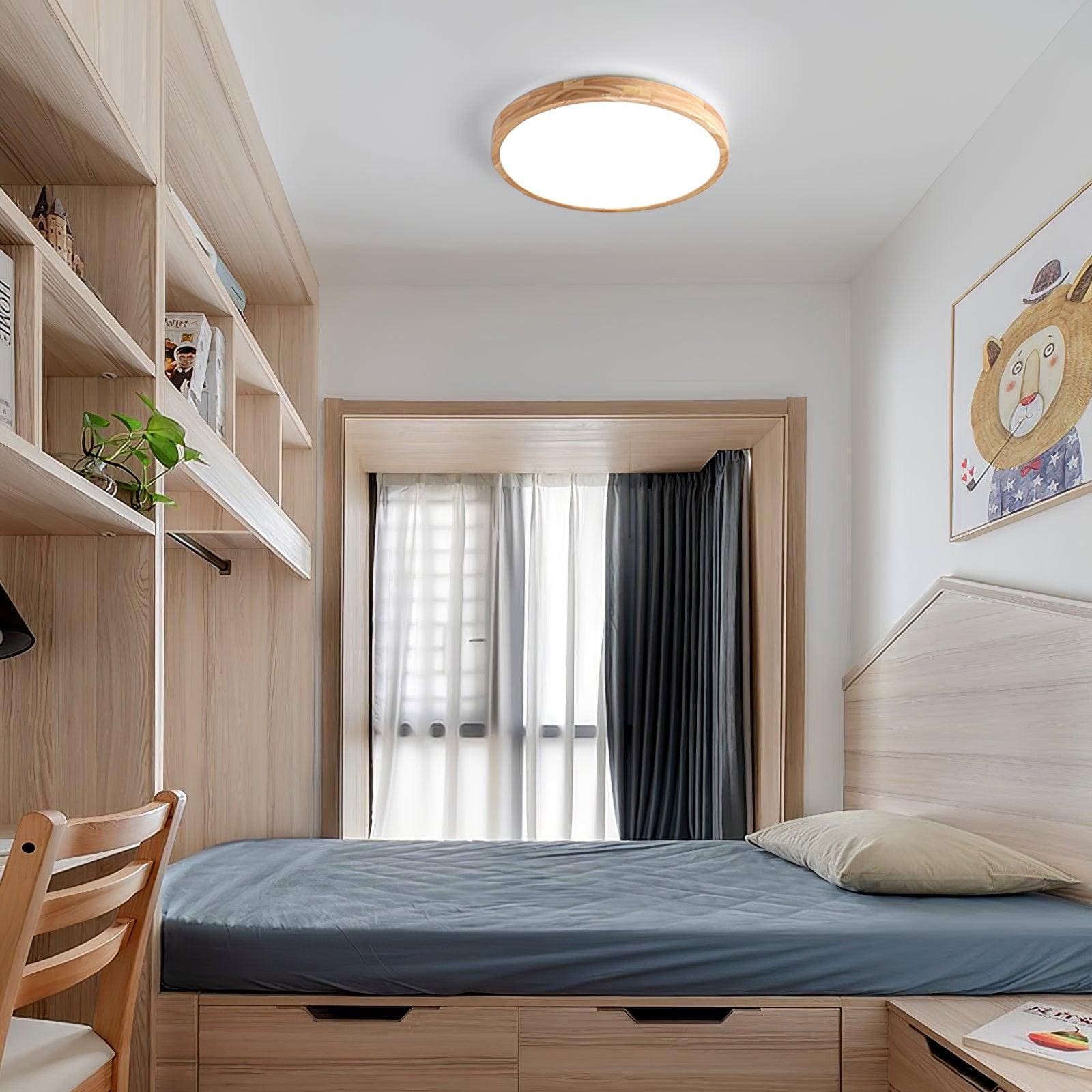 Natural Wood Ceiling Lamp – Stylish Geometric Shapes