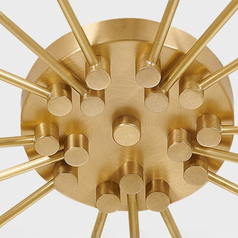 Modern Curved Star-Arm Semi-Flush Mount Light