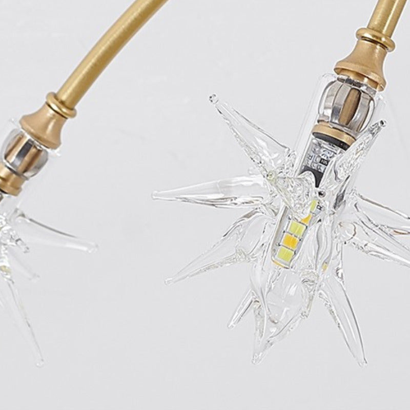 Modern Curved Star-Arm Semi-Flush Mount Light
