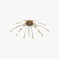 Modern Curved Star-Arm Semi-Flush Mount Light