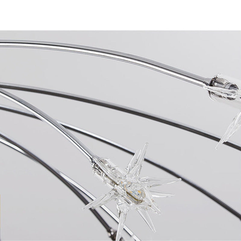Modern Curved Star-Arm Semi-Flush Mount Light