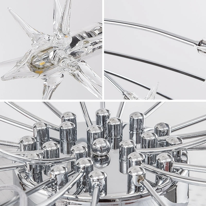 Modern Curved Star-Arm Semi-Flush Mount Light