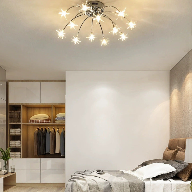 Modern Curved Star-Arm Semi-Flush Mount Light