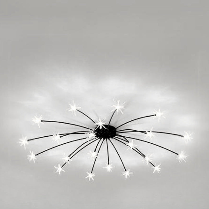 Modern Curved Star-Arm Semi-Flush Mount Light