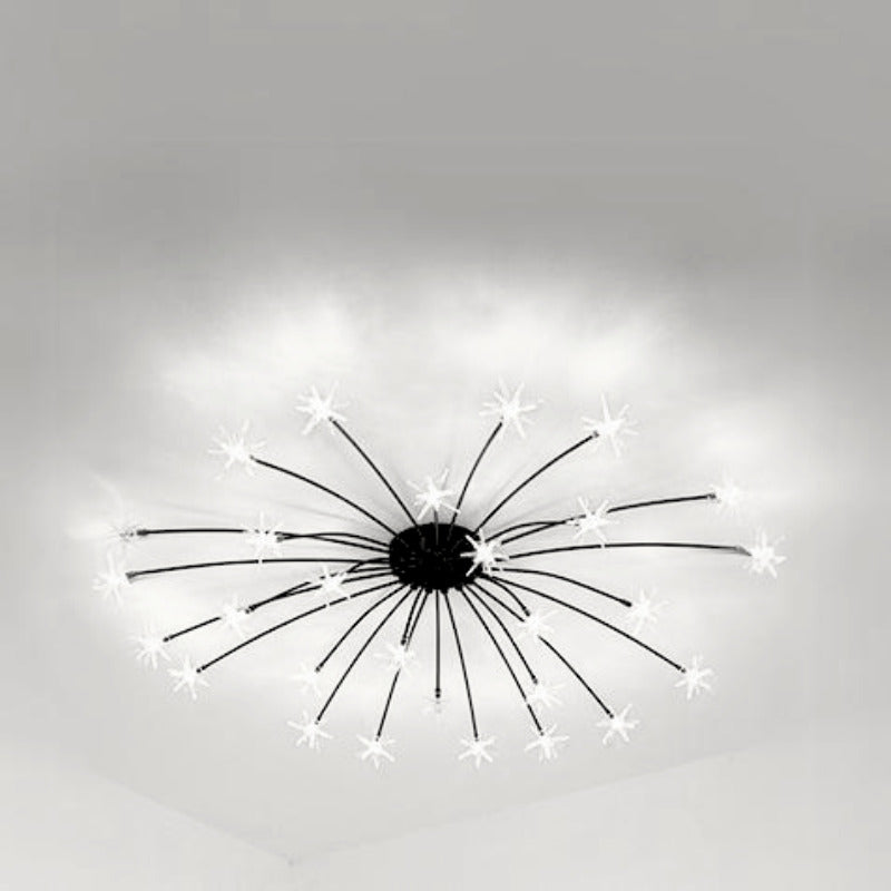 Modern Curved Star-Arm Semi-Flush Mount Light