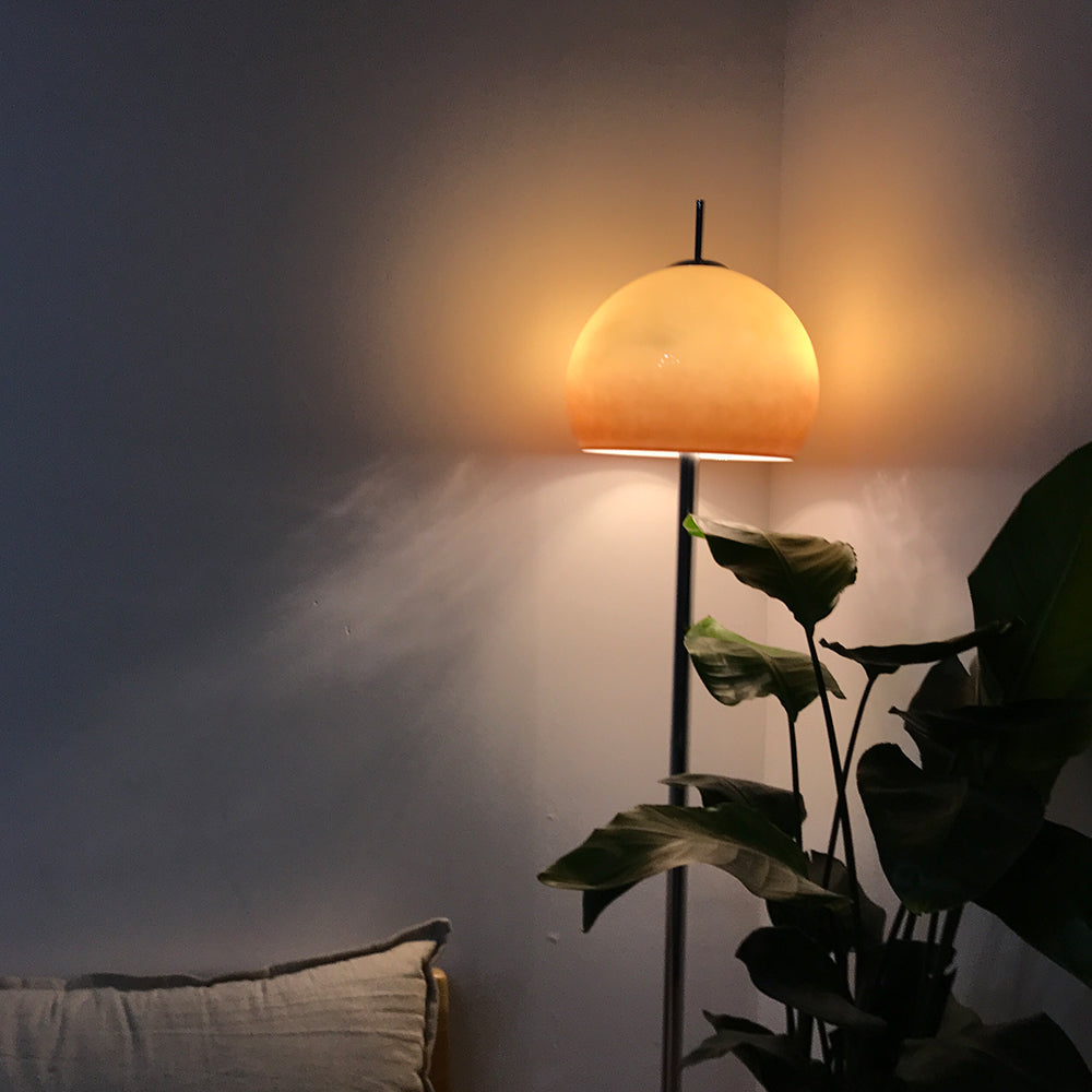 Mid-Century Hemispherical Floor Lamp with Dome Shade