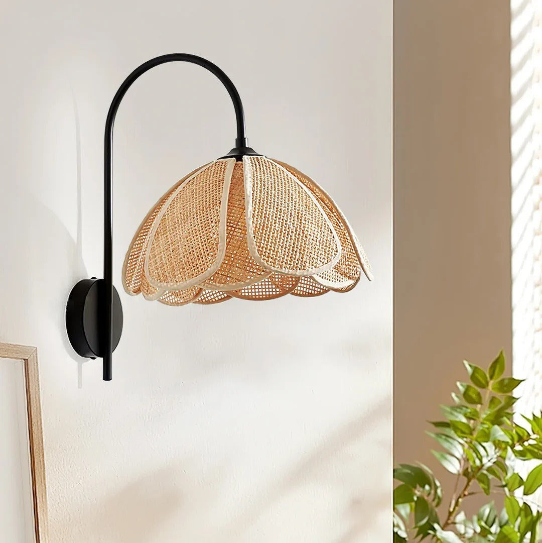Retro Rattan Wall Sconce Lamp