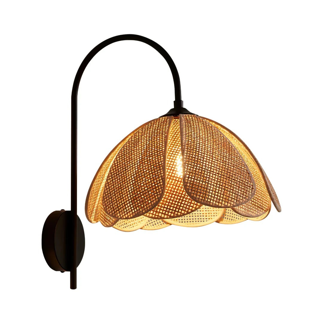 Retro Rattan Wall Sconce Lamp