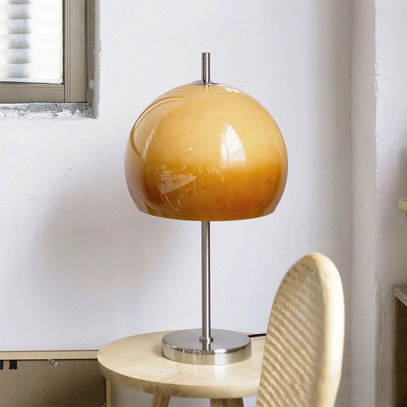 Mid-Century Table Lamp with Hemispherical Shade