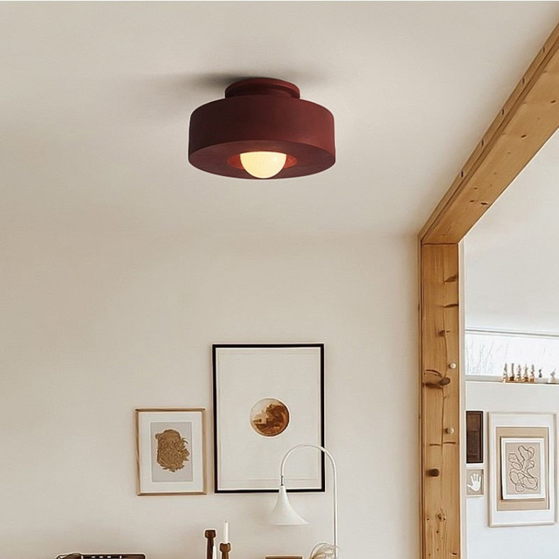 Minimalist Semi-Flush Mount with Hemispherical Detail