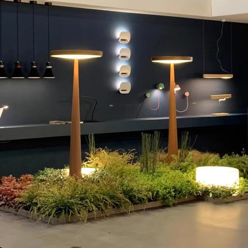 Minimalist LED Floor Lamp – Disc Top, Conical
