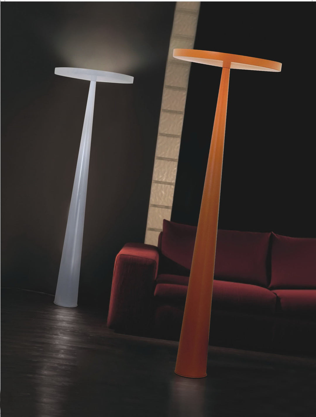 Minimalist LED Floor Lamp – Disc Top, Conical