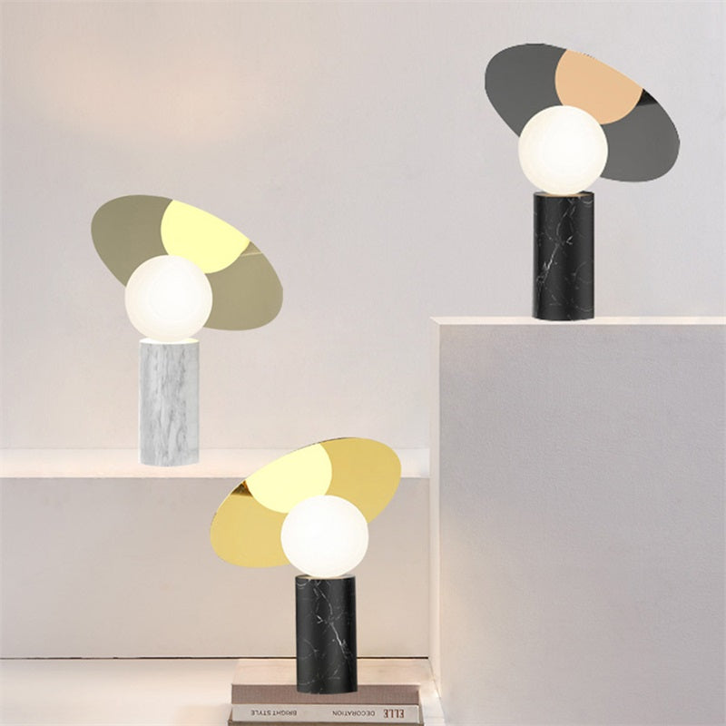 Minimalist Table Lamp – Spherical Angled Disc