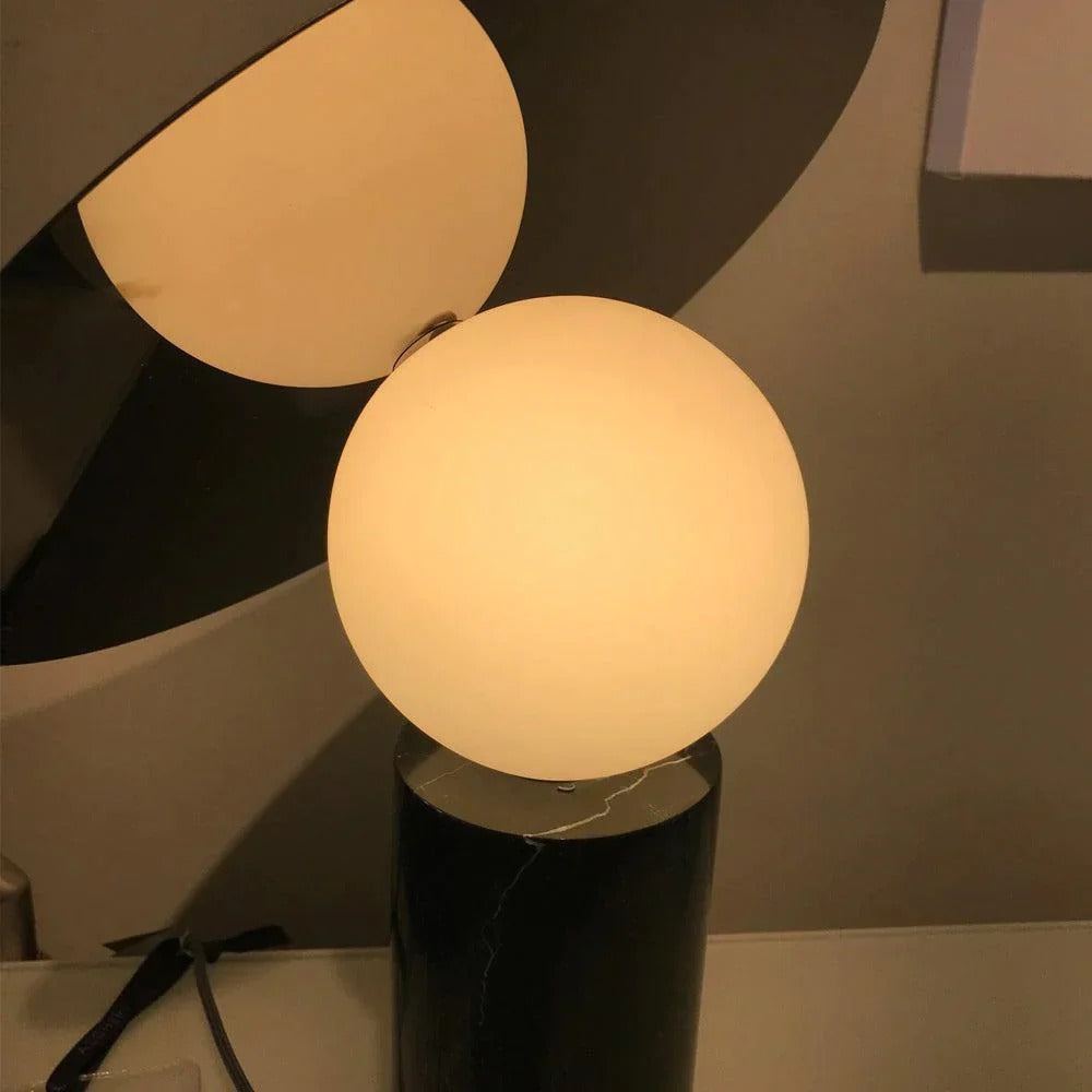 Minimalist Table Lamp – Spherical Angled Disc