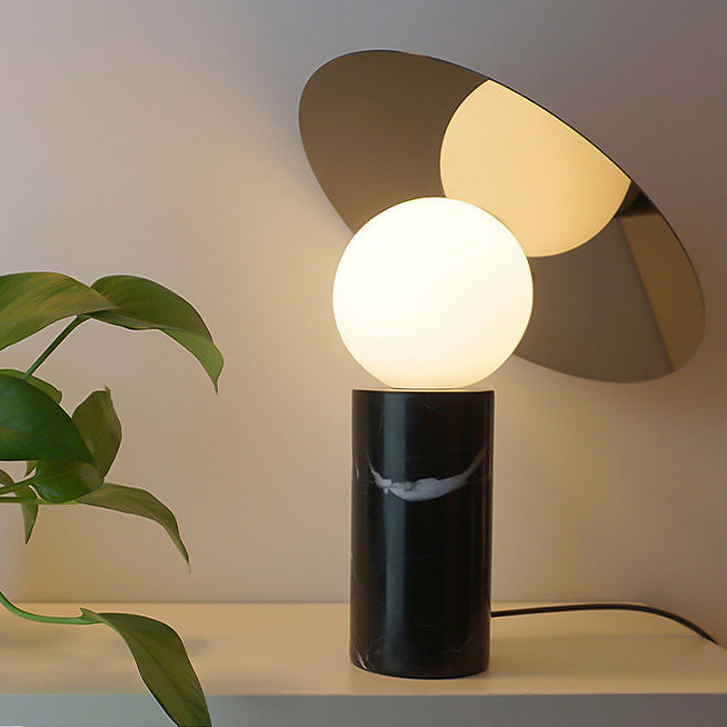 Minimalist Table Lamp – Spherical Angled Disc