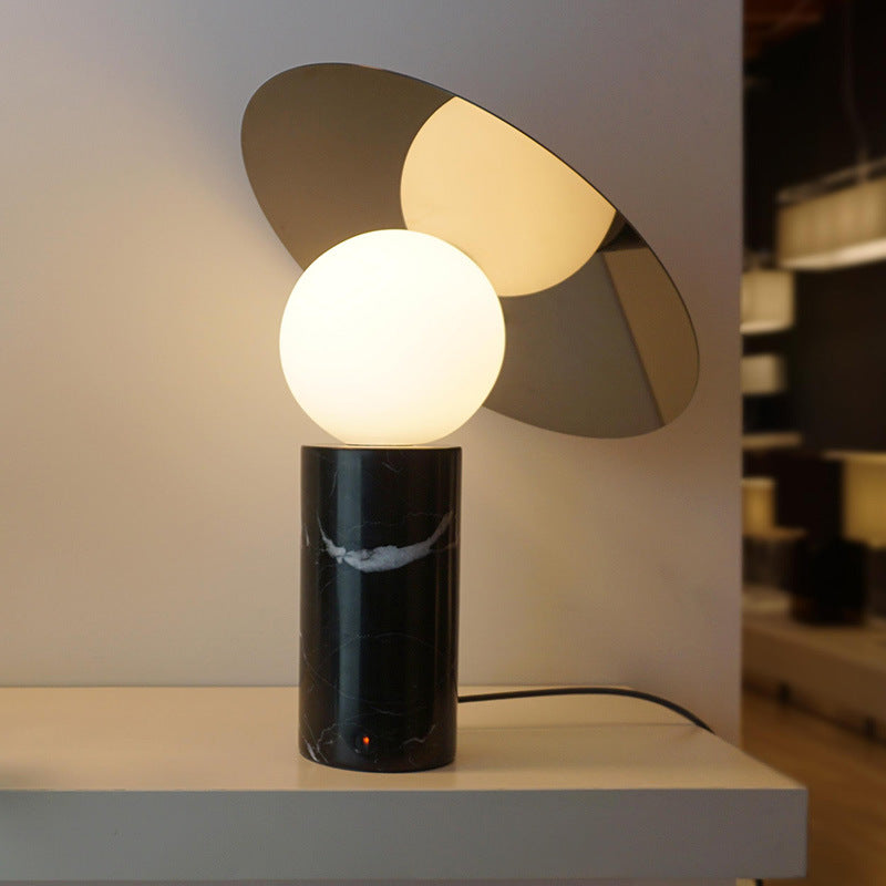 Minimalist Table Lamp – Spherical Angled Disc
