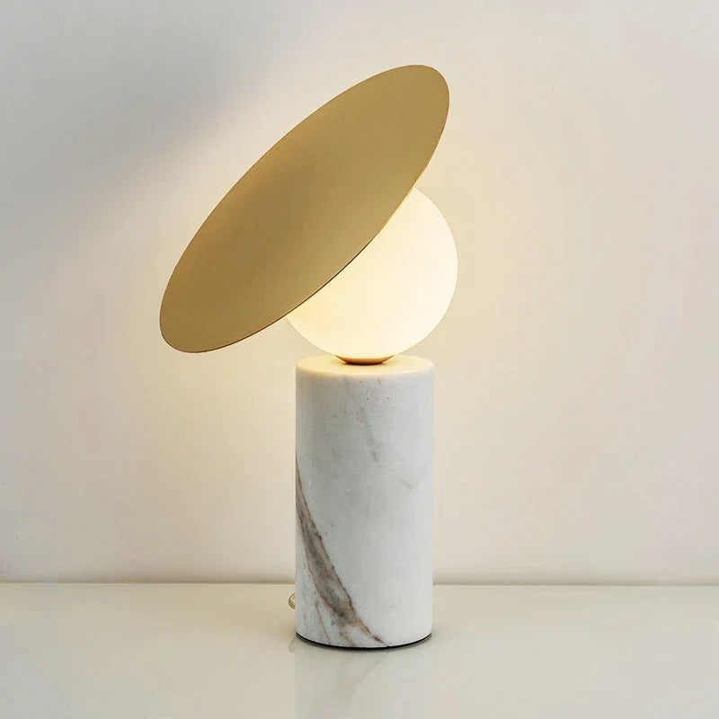 Minimalist Table Lamp – Spherical Angled Disc