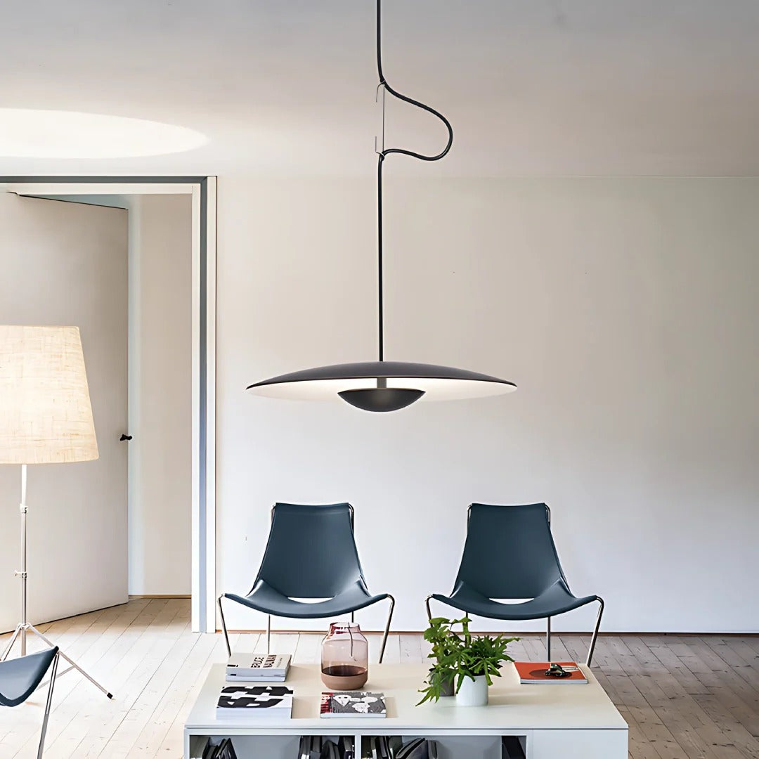 Minimalist Disc with Hemisphere LED Pendant Light
