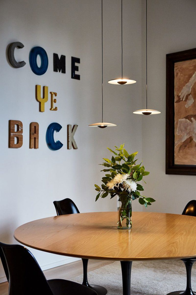 Minimalist Disc with Hemisphere LED Pendant Light
