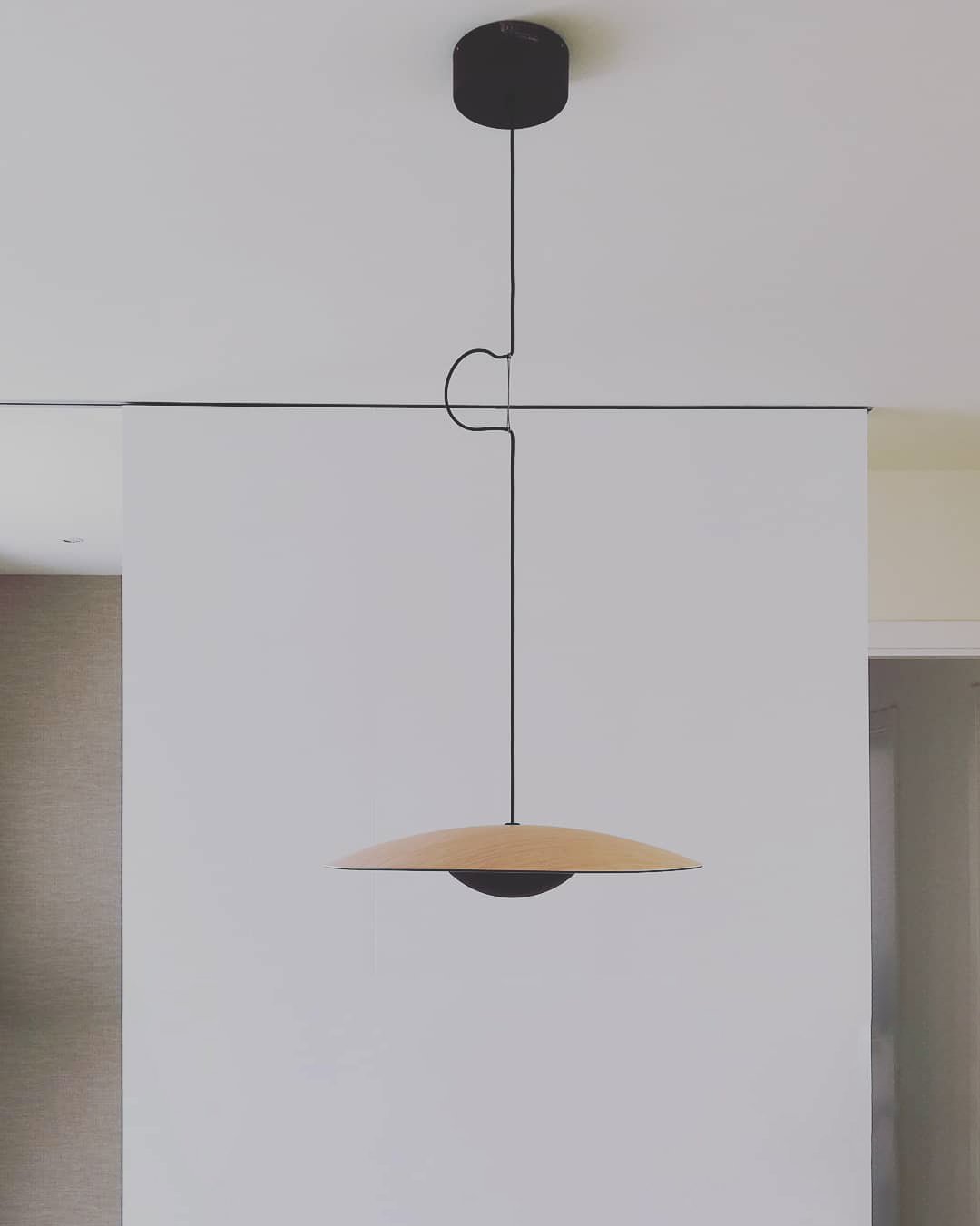 Minimalist Disc with Hemisphere LED Pendant Light