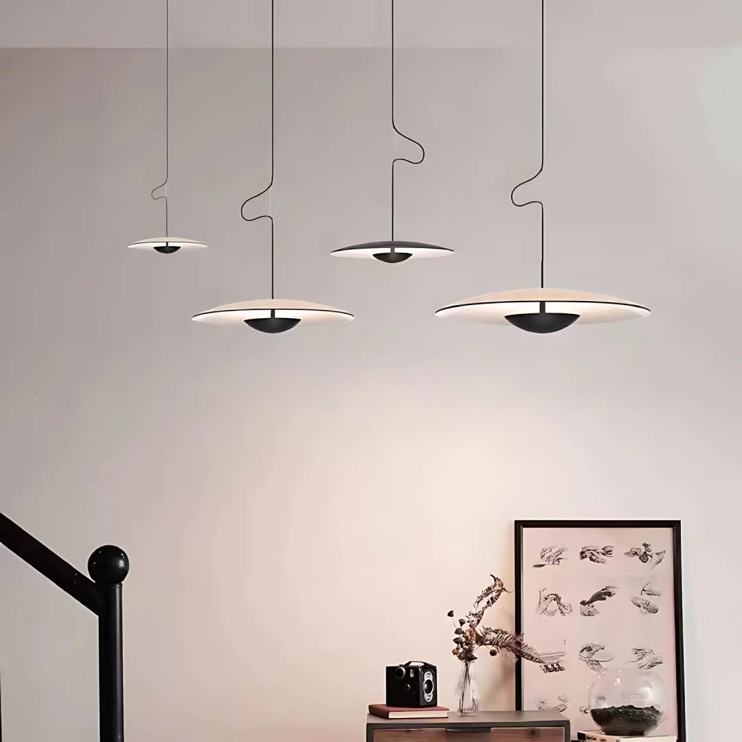Minimalist Disc with Hemisphere LED Pendant Light