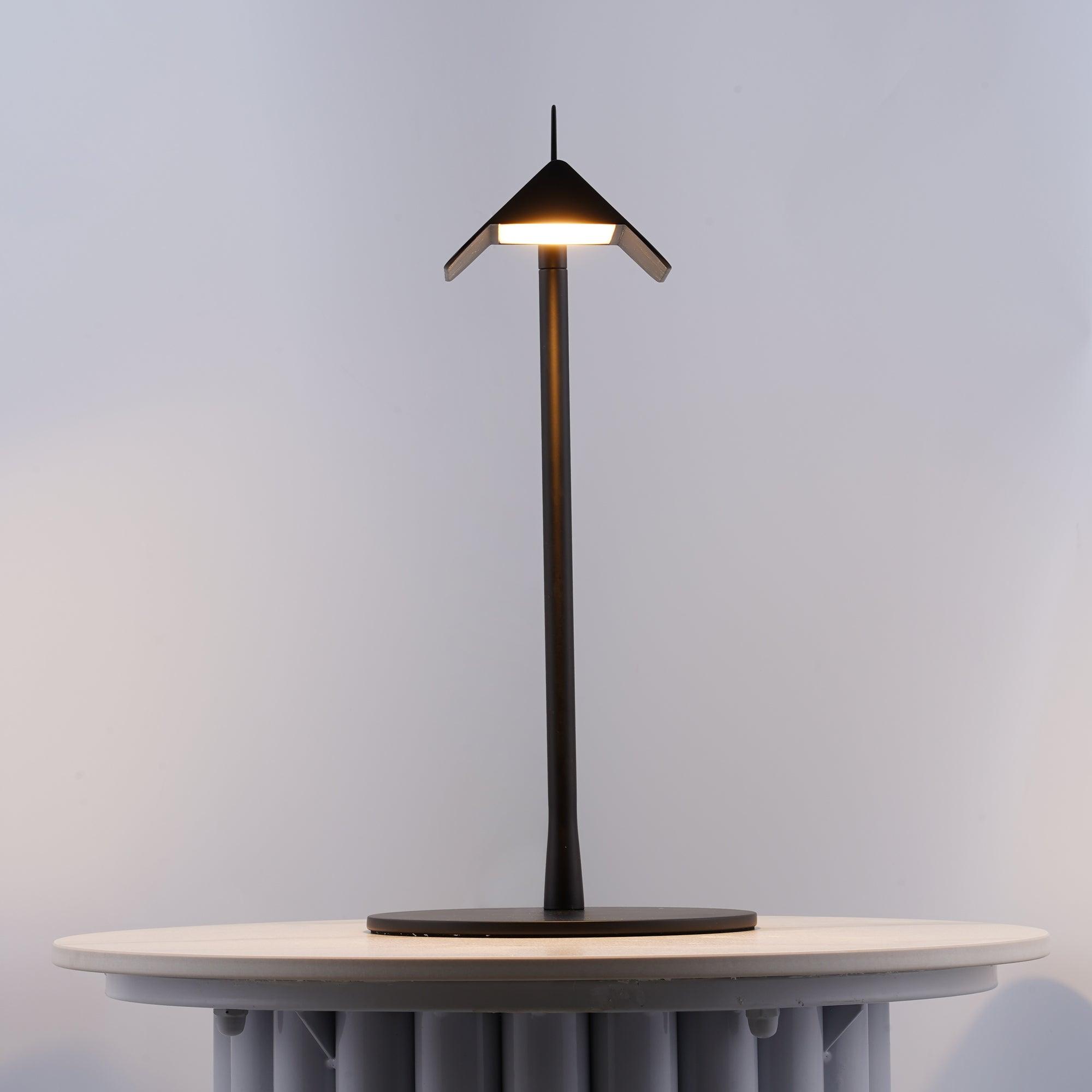 Minimalist LED Table Lamp with Rectangular Shade
