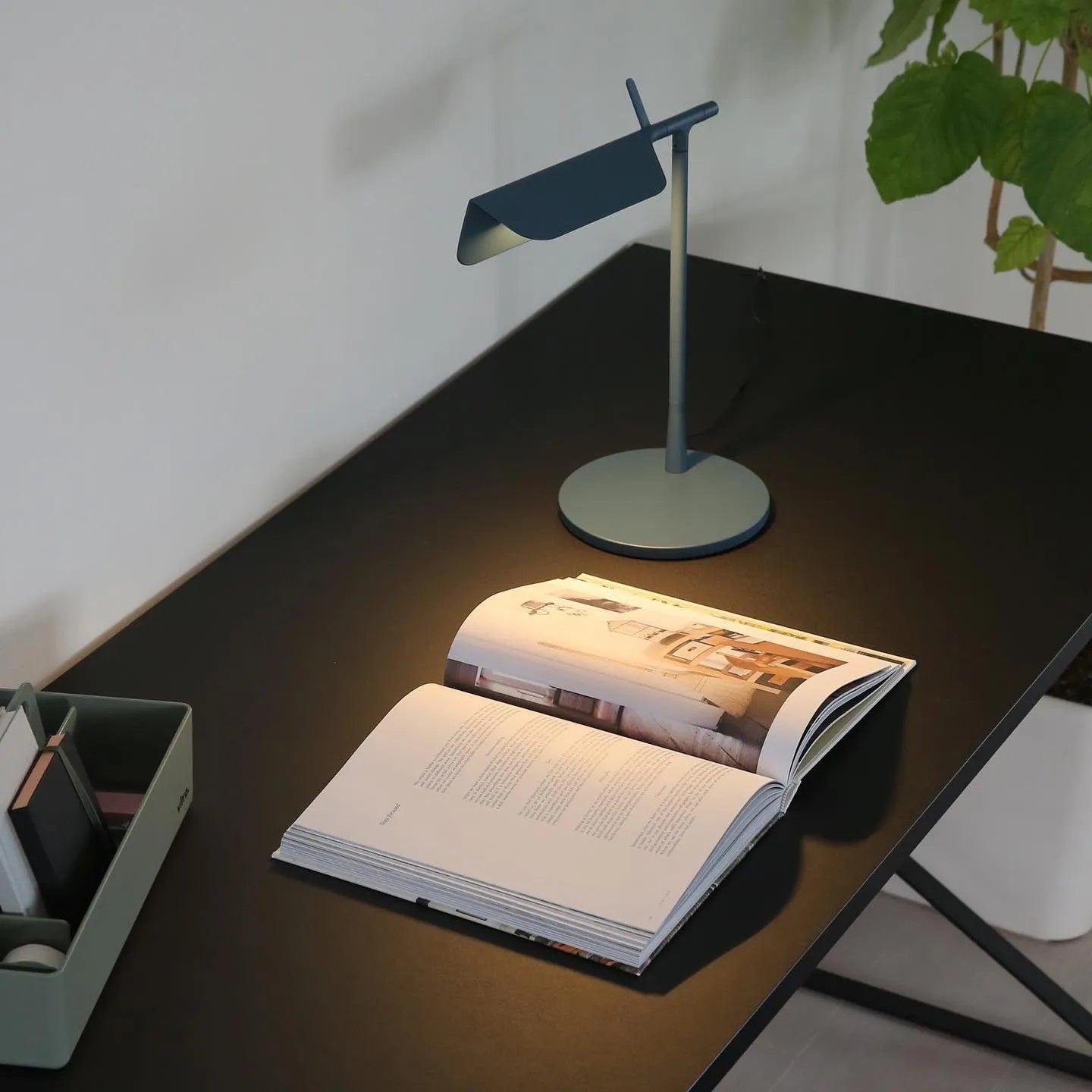 Minimalist LED Table Lamp with Rectangular Shade