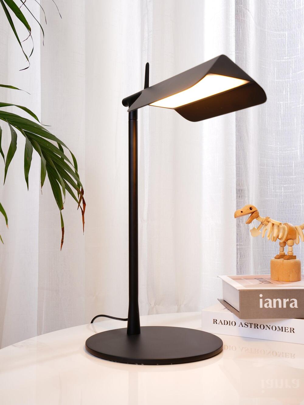 Minimalist LED Table Lamp with Rectangular Shade