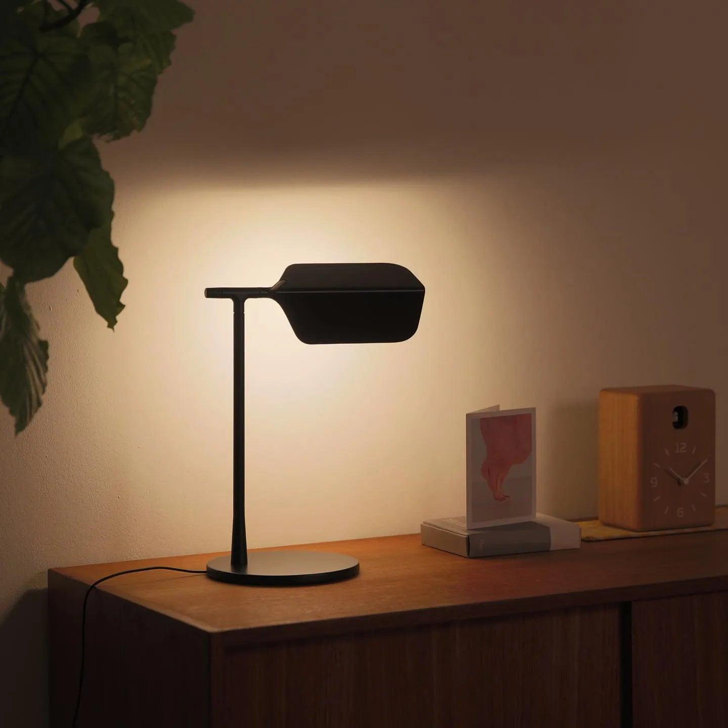 Minimalist LED Table Lamp with Rectangular Shade