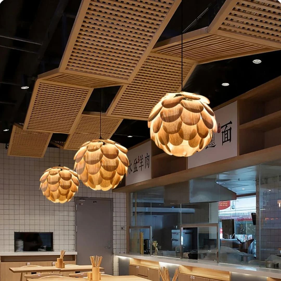 Scandinavian Pendant Lamp with Overlapping Panels