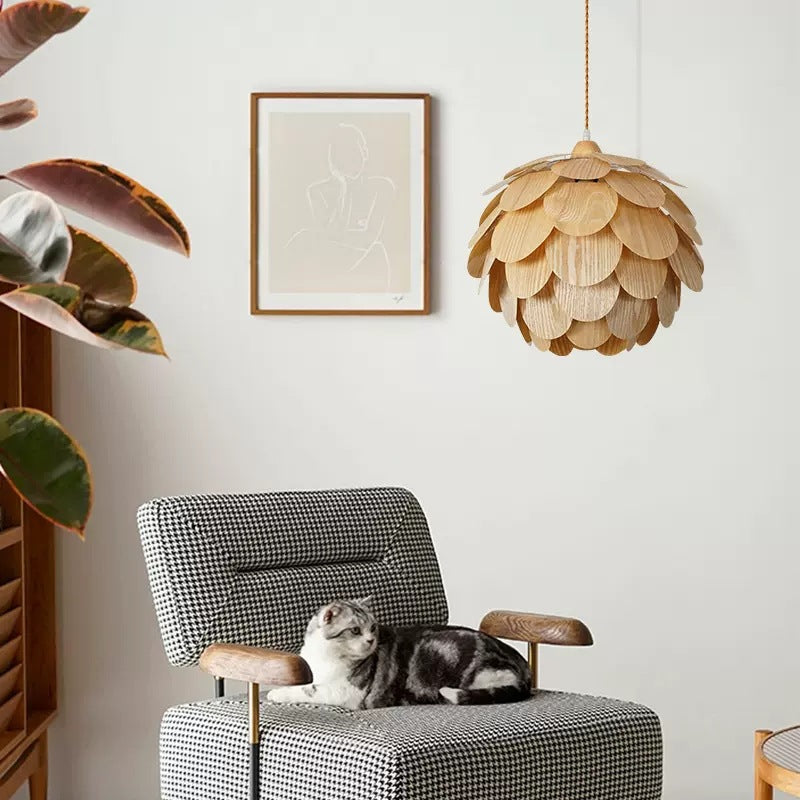 Scandinavian Pendant Lamp with Overlapping Panels