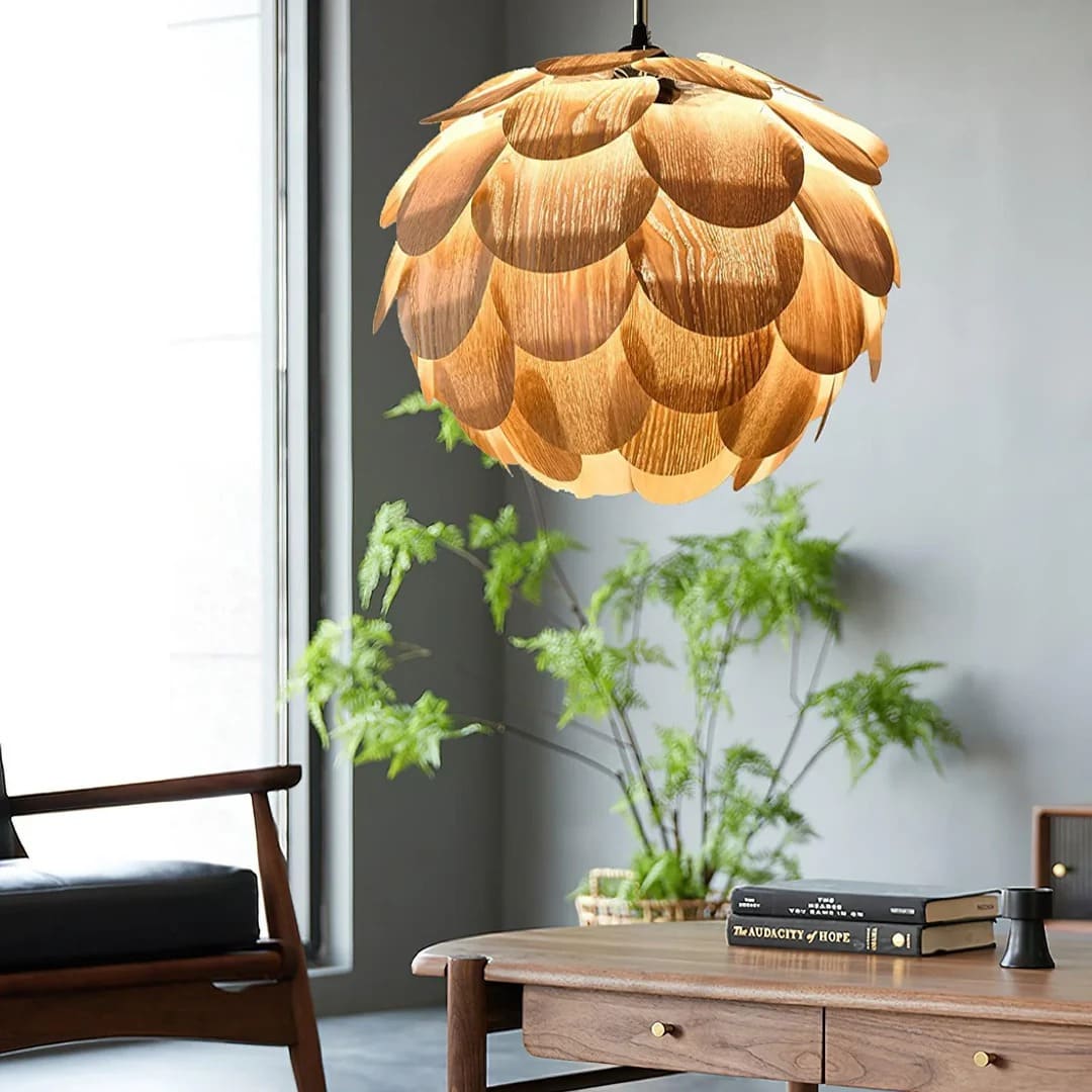 Scandinavian Pendant Lamp with Overlapping Panels