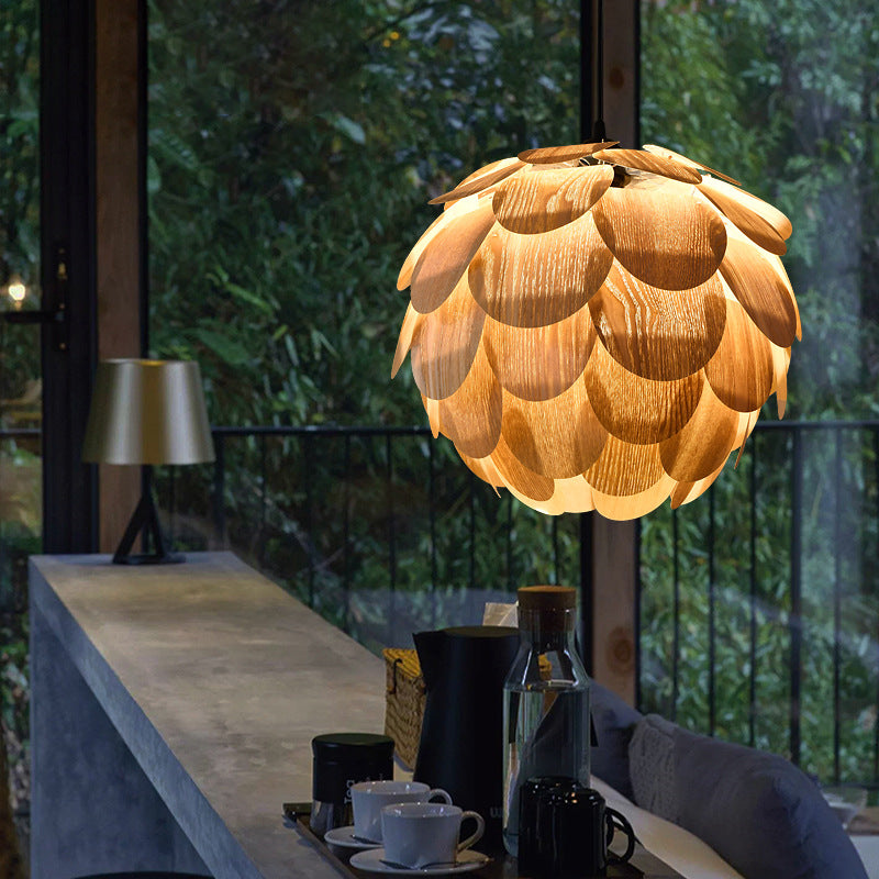 Scandinavian Pendant Lamp with Overlapping Panels