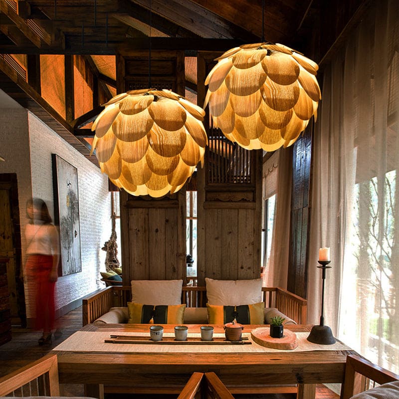 Scandinavian Pendant Lamp with Overlapping Panels