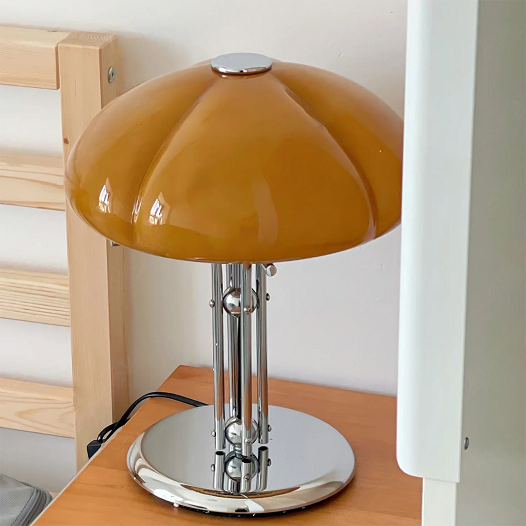 Mid-Century Table Lamp with Hemispherical LED