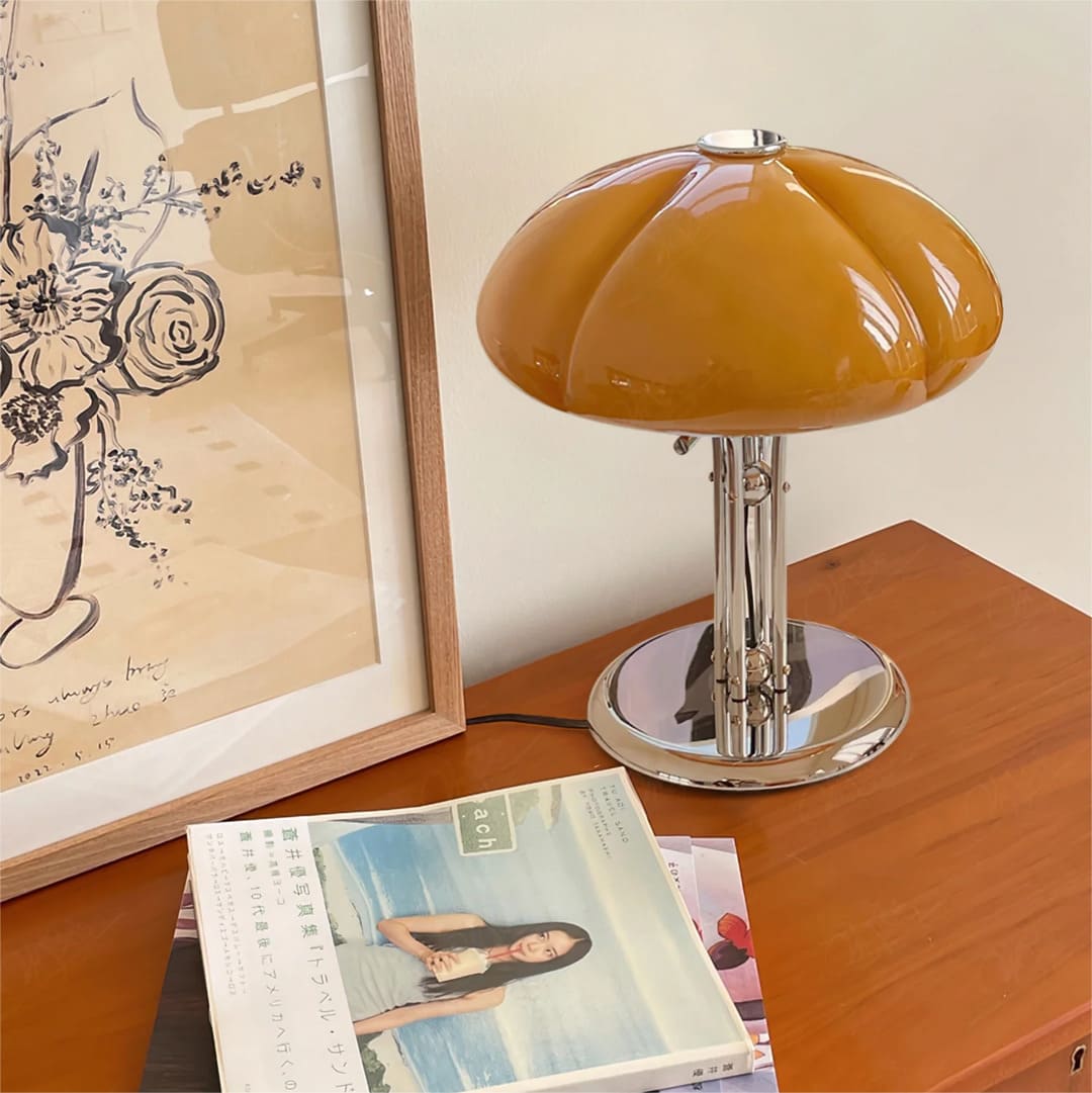 Mid-Century Table Lamp with Hemispherical LED