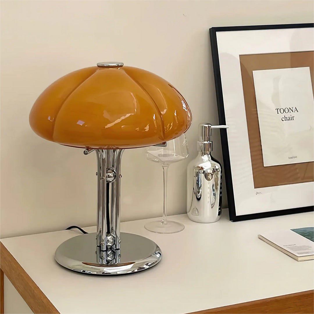 Mid-Century Table Lamp with Hemispherical LED