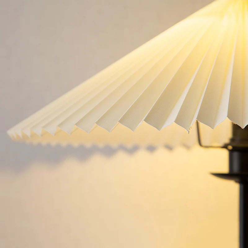 Minimalist Floor Lamp with Pleated Cone Shade
