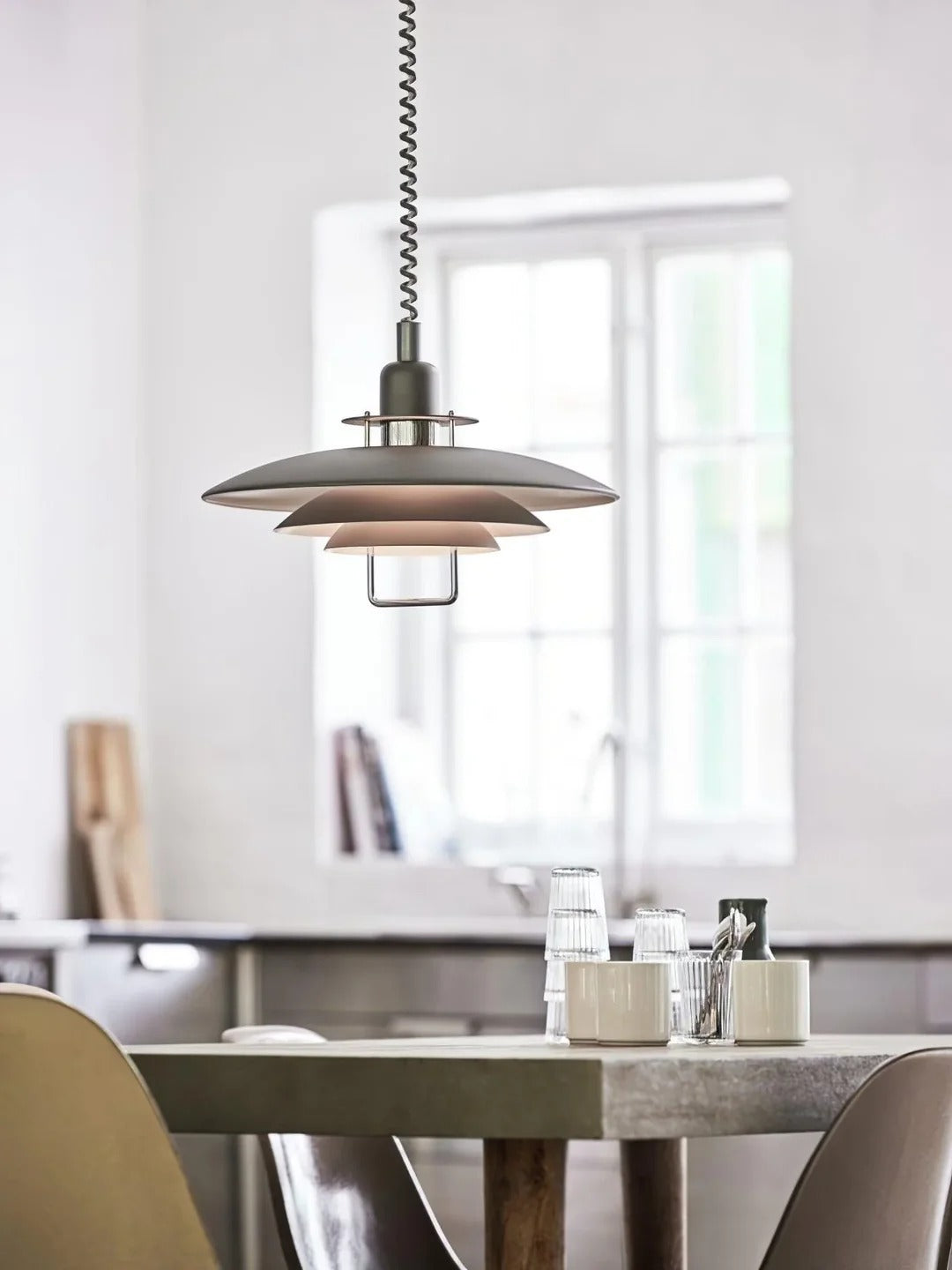 Scandinavian Dual-Disc Layered Pendant Light