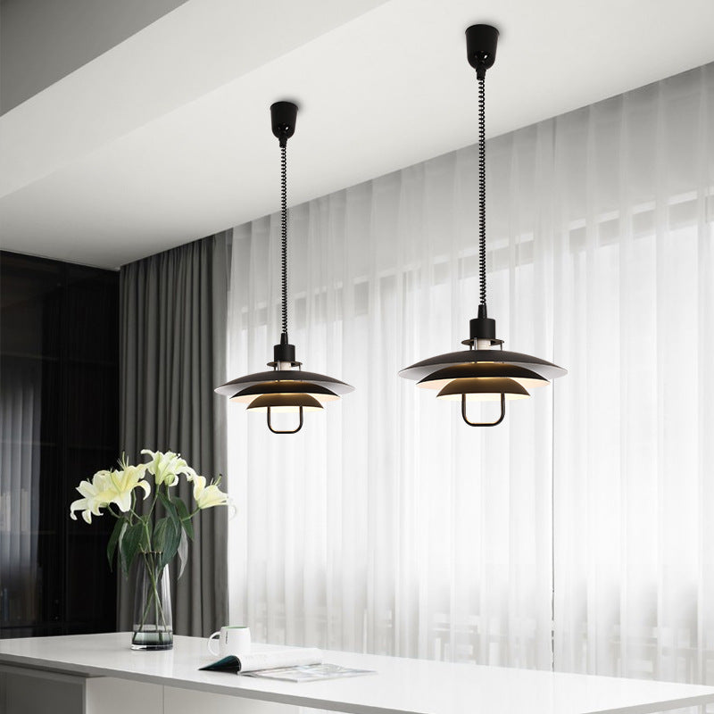 Scandinavian Dual-Disc Layered Pendant Light